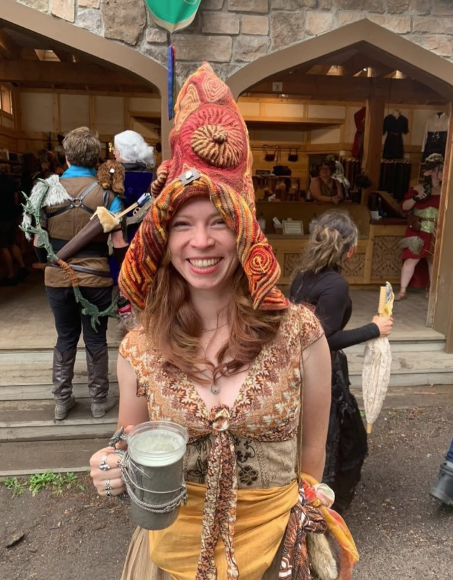 A portrait of the artist.